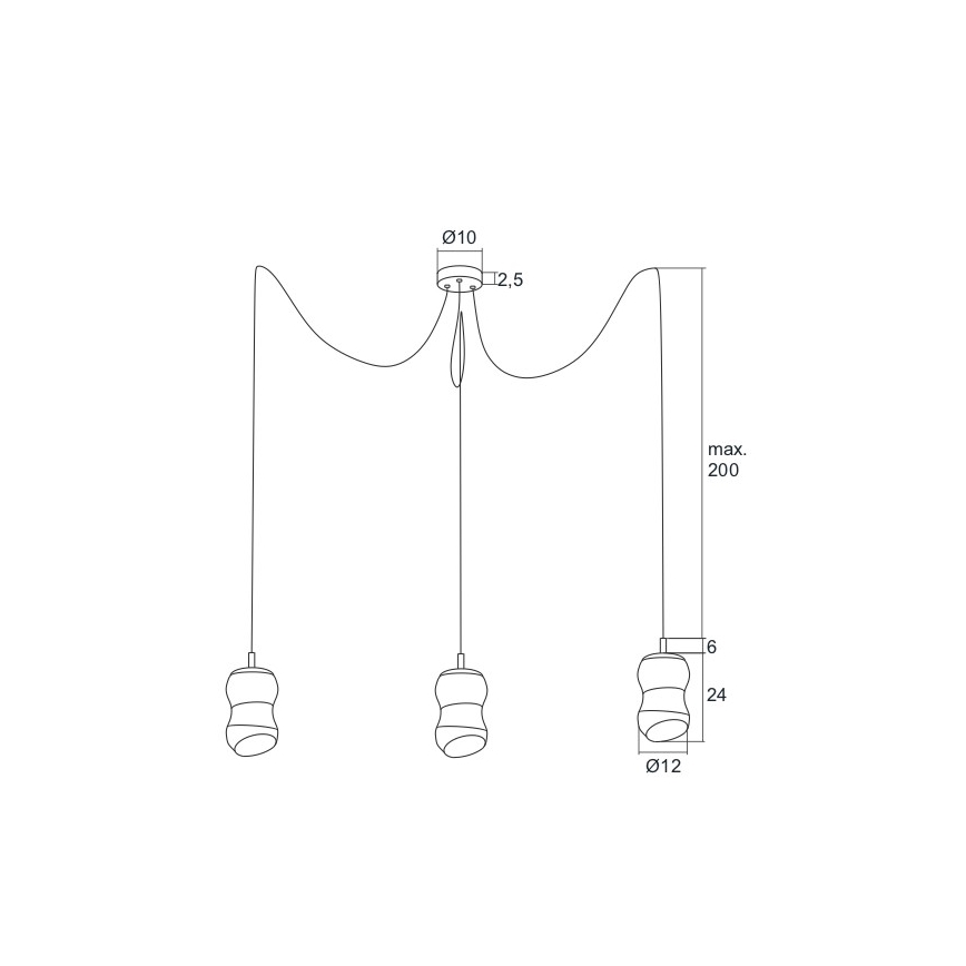 Argon 1357 - Світлодіодна підвісна люстра GARDA 3xLED/5W/230V