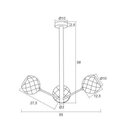 Argon 1358 - Світлодіодна підвісна люстра BELLUNO 3xLED/5W/230V
