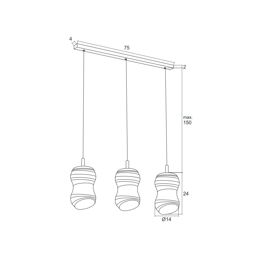 Argon 1366 - Светодиодная люстра на тросе COMO 3xLED/5W/230V