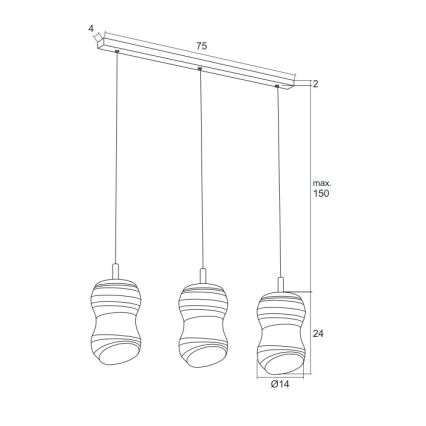 Argon 1366 - Світлодіодна підвісна люстра COMO 3xLED/5W/230V