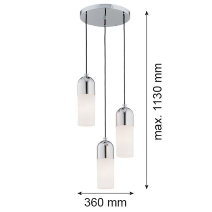 Argon 1465 - Підвісна люстра BURGOS 3xE27/15W/230V глянцевий хром