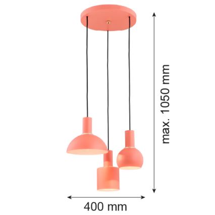 Argon 1469 - Підвісна люстра SINES 3xE27/15W/230V помаранчева