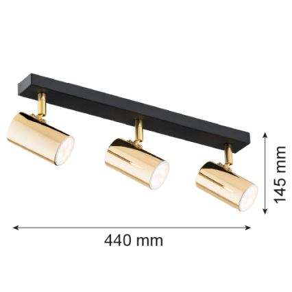 Argon 1474 - Точечный светильник LAGOS 3xGU10/5W/230V латунь/черный