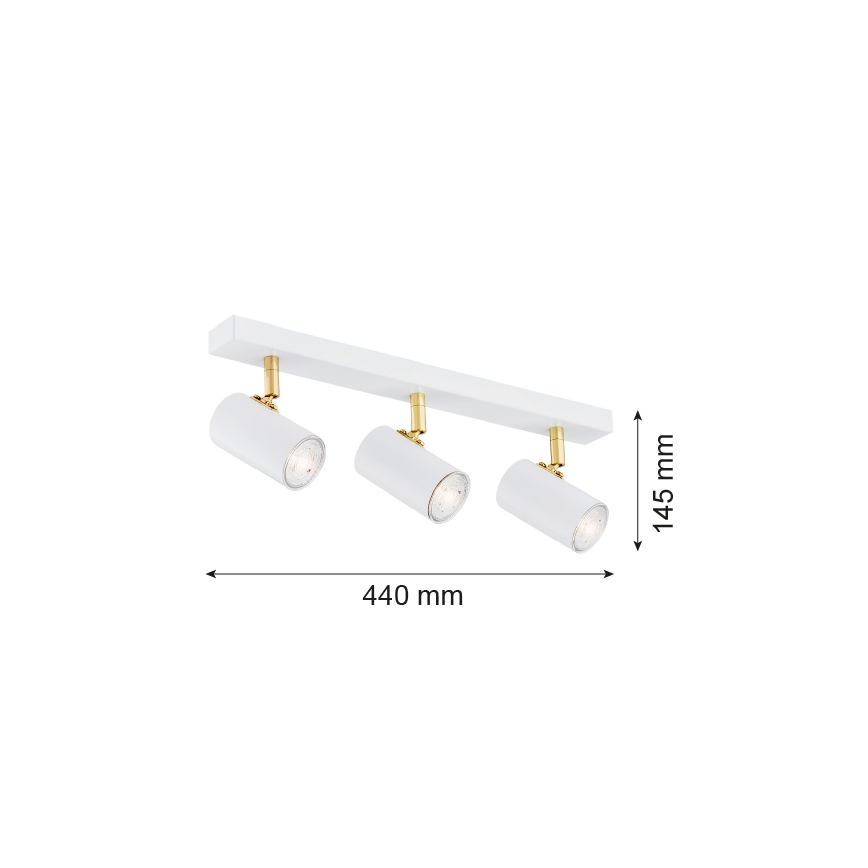 Argon 1475 - Точковий світильник LAGOS 3xGU10/5W/230V біла/золота