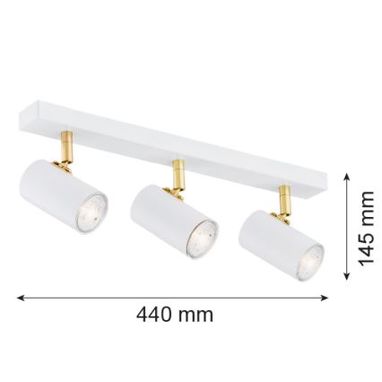 Argon 1475 - Точковий світильник LAGOS 3xGU10/5W/230V біла/золота