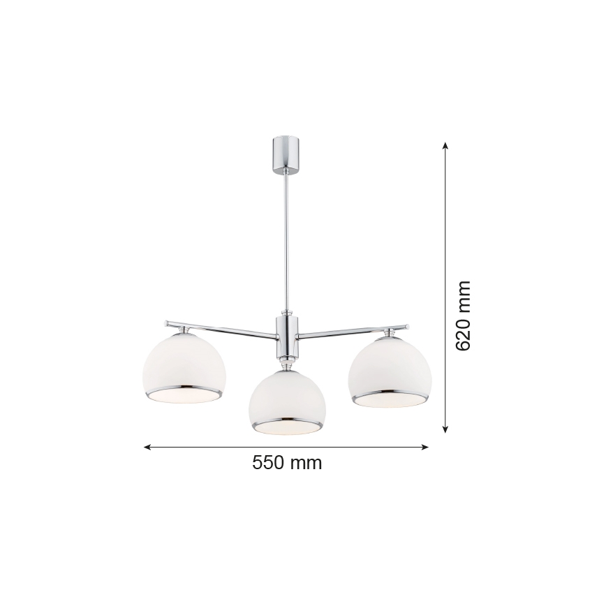 Argon 1487 - Люстра на штанге MARBELLA 3xE27/15W/230V блестящий хром