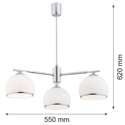 Argon 1487 - Люстра на штанзі MARBELLA 3xE27/15W/230V глянцевий хром