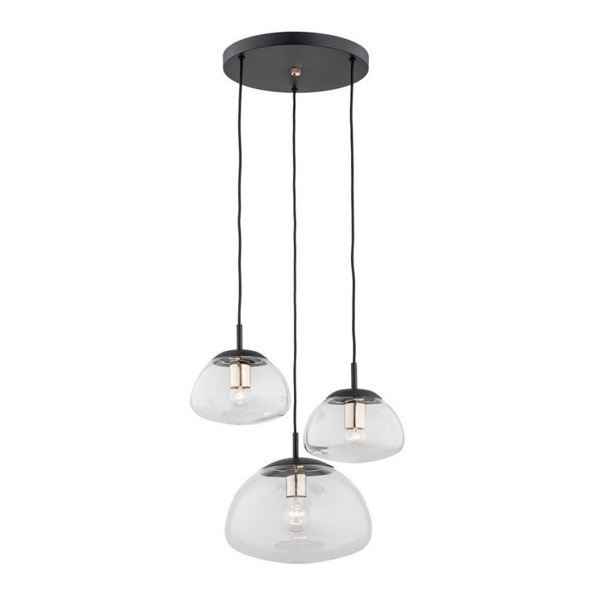 Argon 1492 - Підвісна люстра TRINI 3xE27/15W/230V чорний