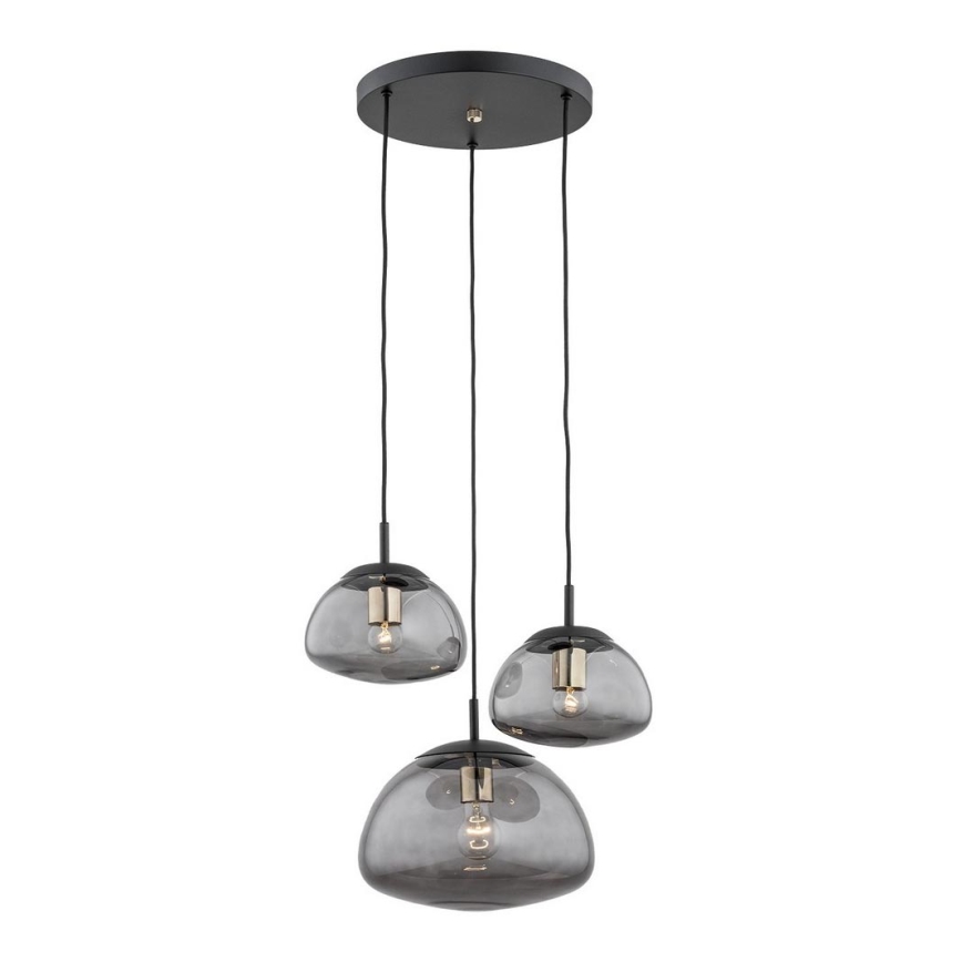Argon 1493 - Люстра на тросе TRINI 3xE27/15W/230V черная