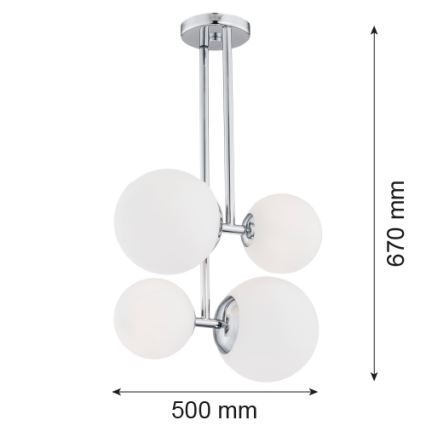 Argon 1646 - Люстра на штанге ASPEN 4xE27/15W/230V блестящий хром