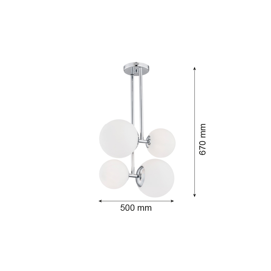 Argon 1646 - Люстра на штанге ASPEN 4xE27/15W/230V блестящий хром