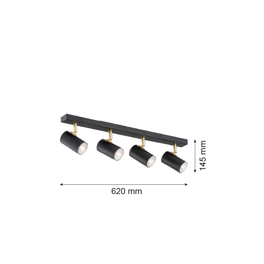 Argon 1690 - Точковий світильник LAGOS 4xGU10/5W/230V чорний/латунь