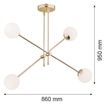 Argon 1695 - Люстра на штанзі ABSTRACT 4xE14/7W/230V латунь