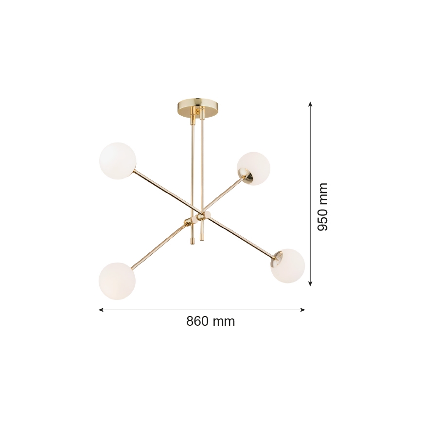 Argon 1695 - Люстра на штанзі ABSTRACT 4xE14/7W/230V латунь
