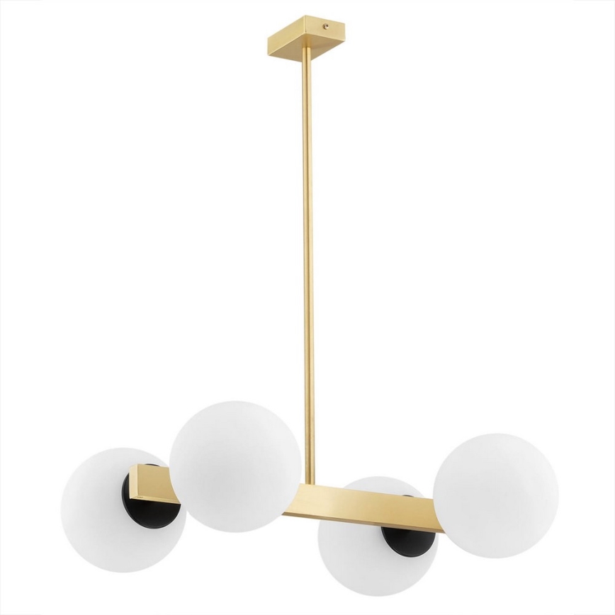 Argon 1767 - Люстра на штанге FREEMONT 4xE27/15W/230V золотая/белая/черная