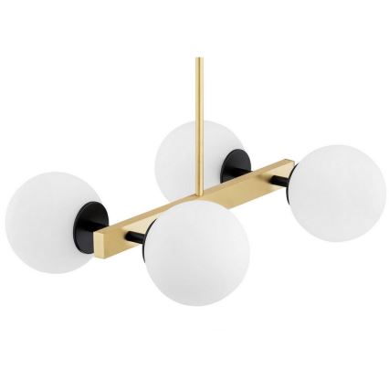 Argon 1767 - Люстра на штанге FREEMONT 4xE27/15W/230V золотая/белая/черная