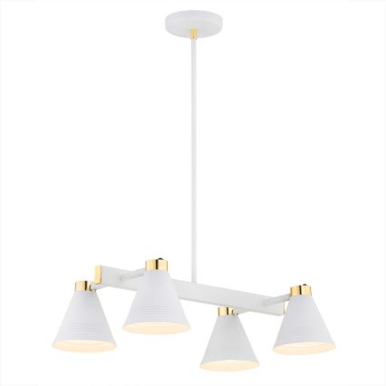 Argon 1773 - Люстра на штанге AVALONE 4xE27/15W/230V белая/золотая