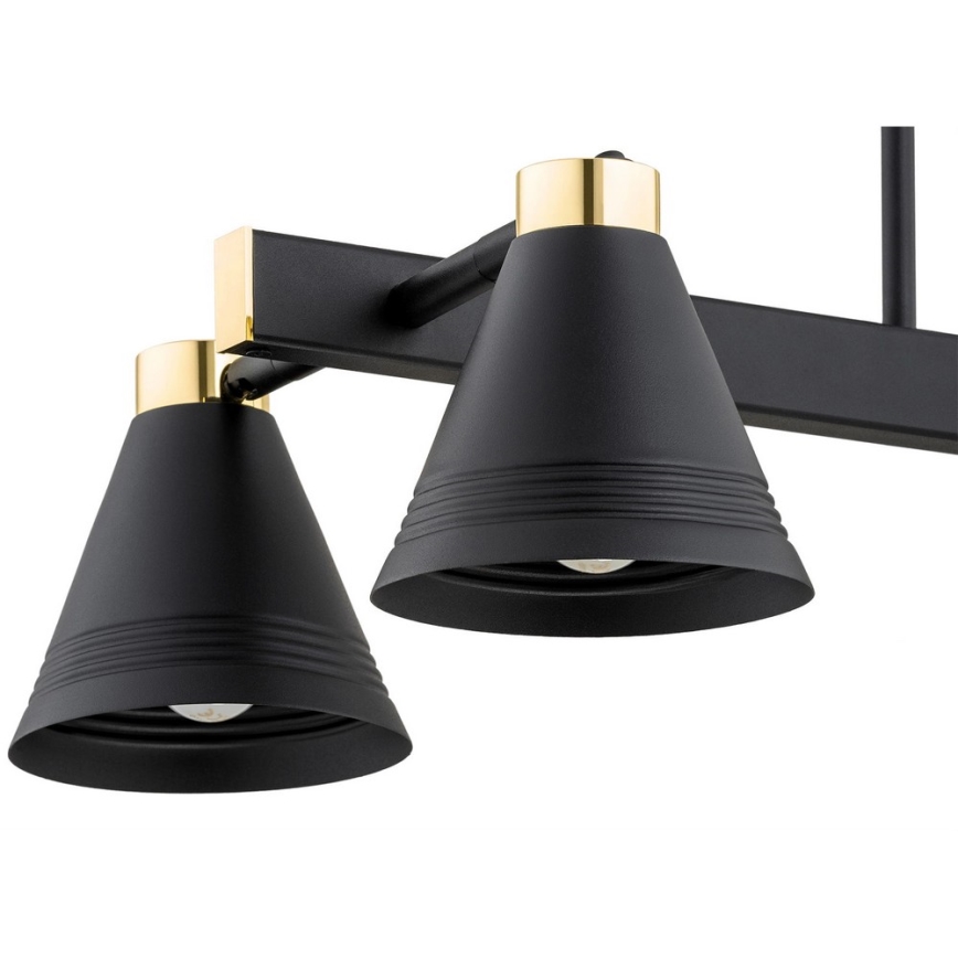 Argon 1774 - Люстра на штанзі AVALONE 4xE27/15W/230V чорний/золотий