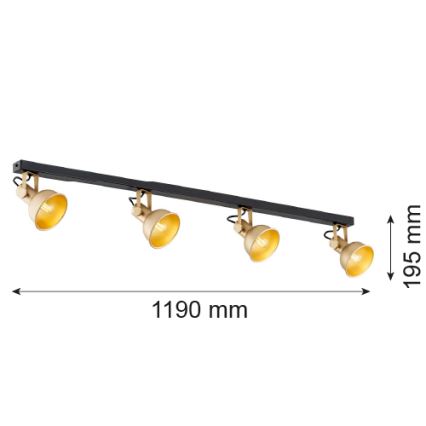 Argon 1801 - Точечный светильник LENORA 4xE14/7W/230V золотой/черный