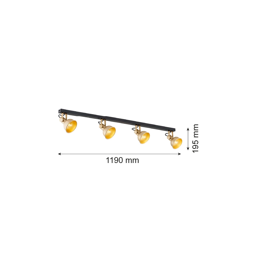 Argon 1801 - Точечный светильник LENORA 4xE14/7W/230V золотой/черный