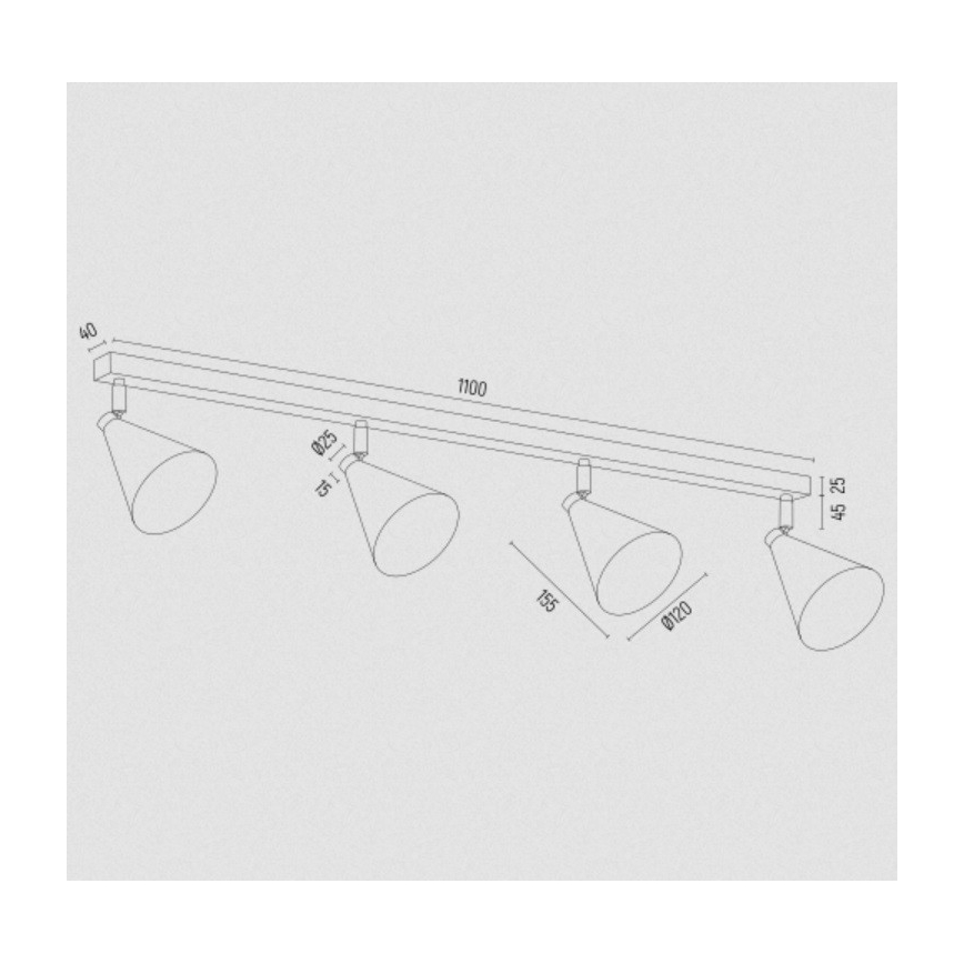 Argon 1805 - Точковий світильник LUCINDA 4xE14/7W/230V чорний/золотий