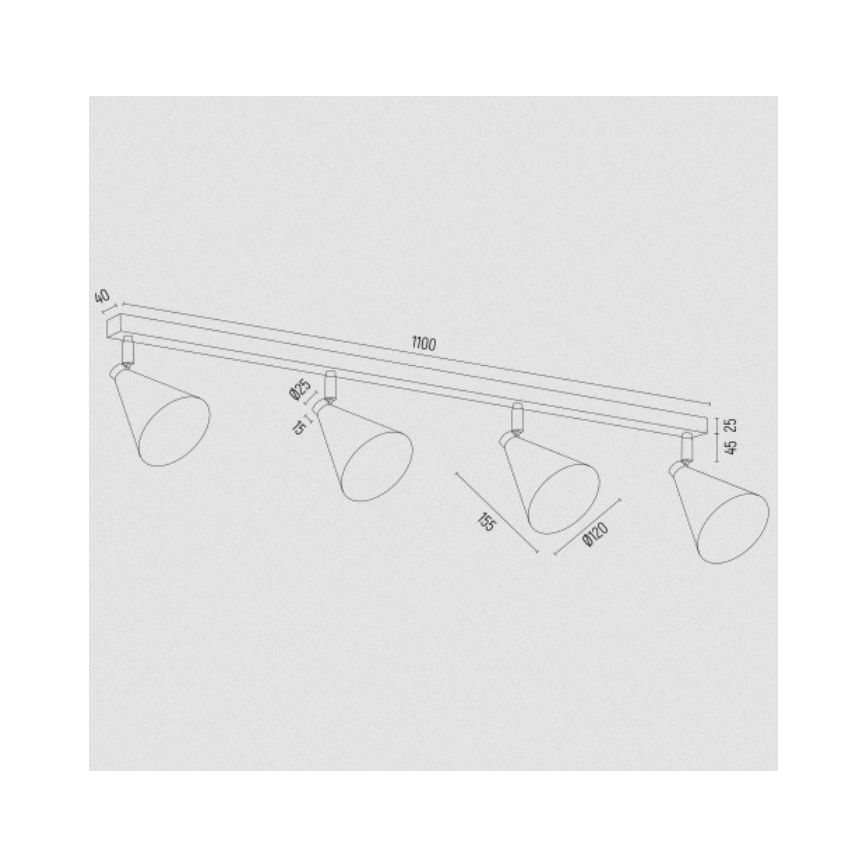 Argon 1817 - Точечный светильник LUCINDA 4xE14/7W/230V черный