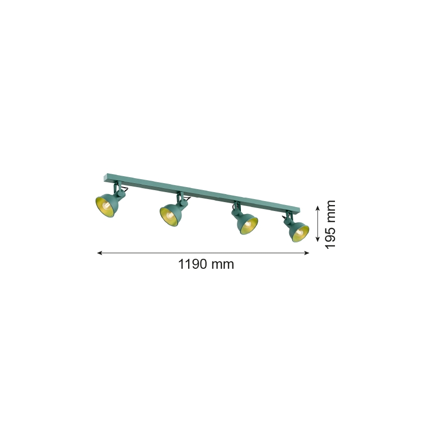 Argon 1819 - Точечный светильник LENORA 4xE14/7W/230V зеленый