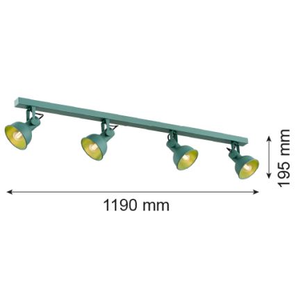 Argon 1819 - Точечный светильник LENORA 4xE14/7W/230V зеленый