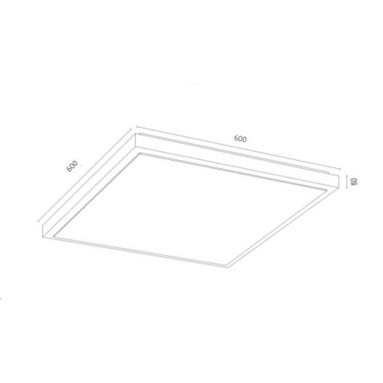 Argon 1826 - Стельовий світильник CARLSON 4xE27/15W/230V 60x60 см чорний