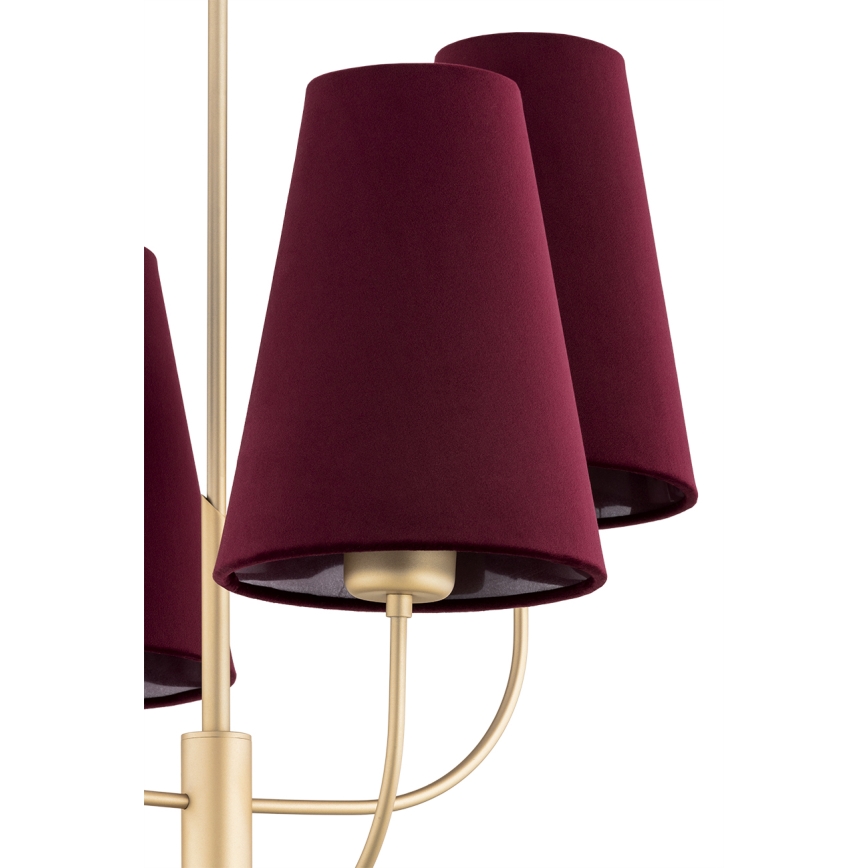 Argon 1827 - Люстра на штанге SAFIANO 4xE27/15W/230V бордовый