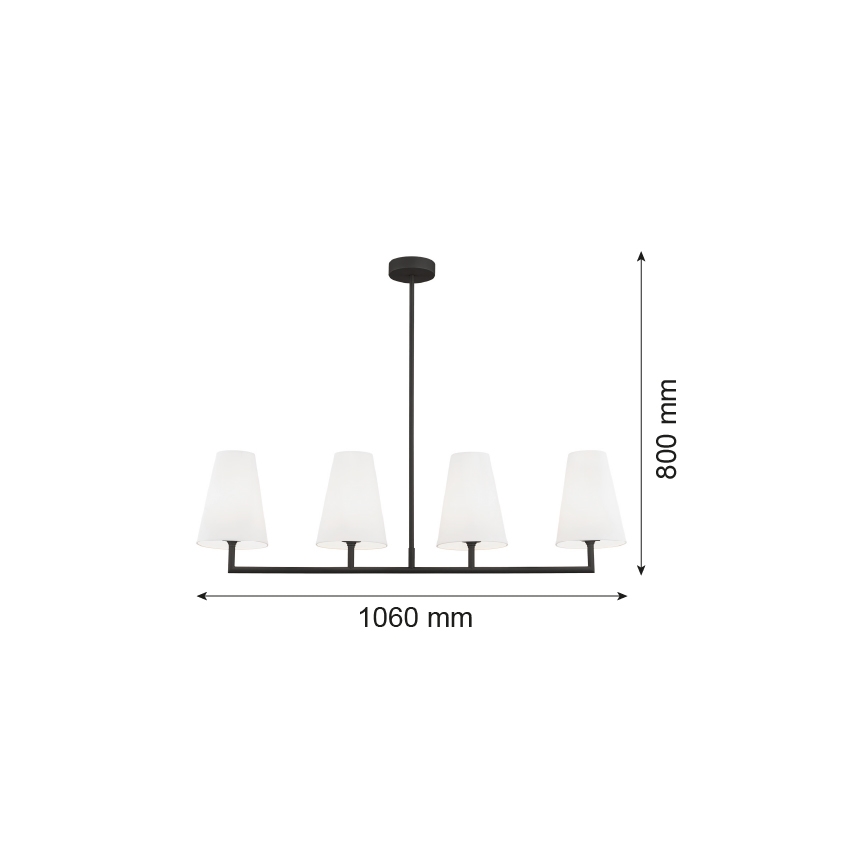 Argon 1831 - Люстра на штанзі SAFIANO 4xE27/15W/230V чорний