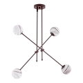 Argon 1842 - Люстра на штанге ABSOS 4xE14/7W/230V алебастр коричневый