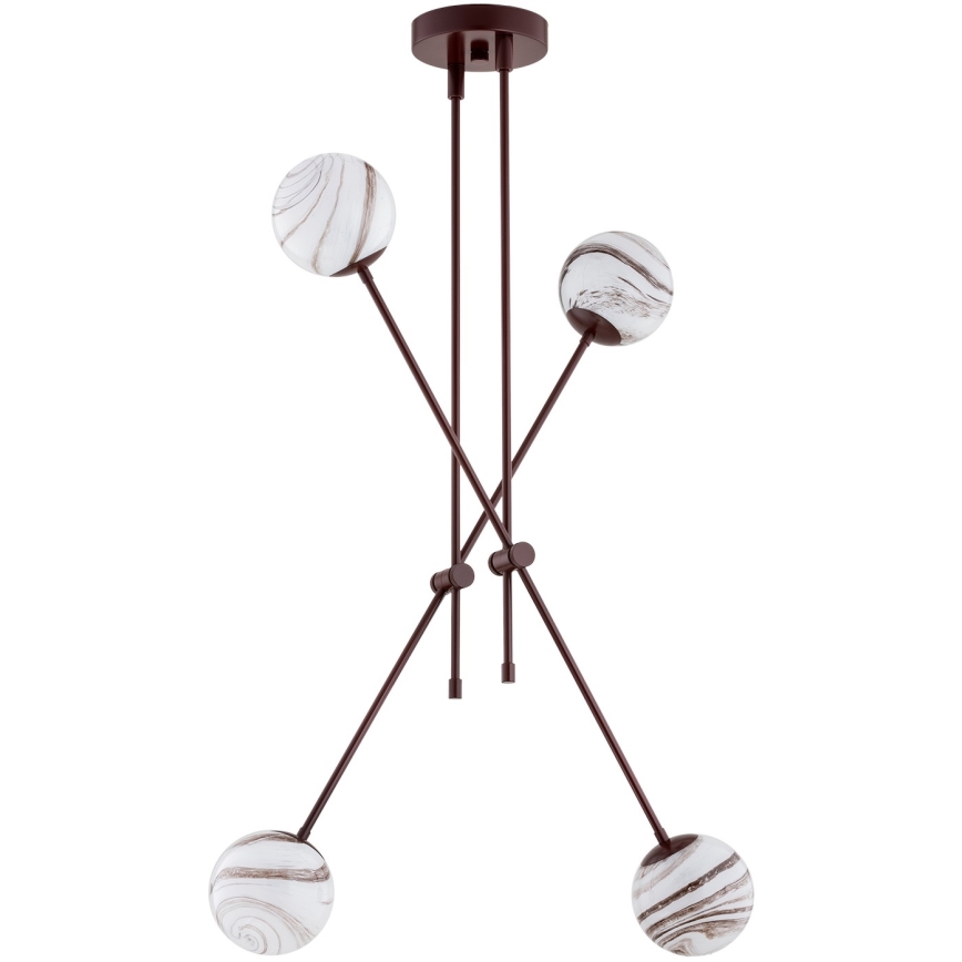 Argon 1842 - Люстра на штанге ABSOS 4xE14/7W/230V алебастр коричневый