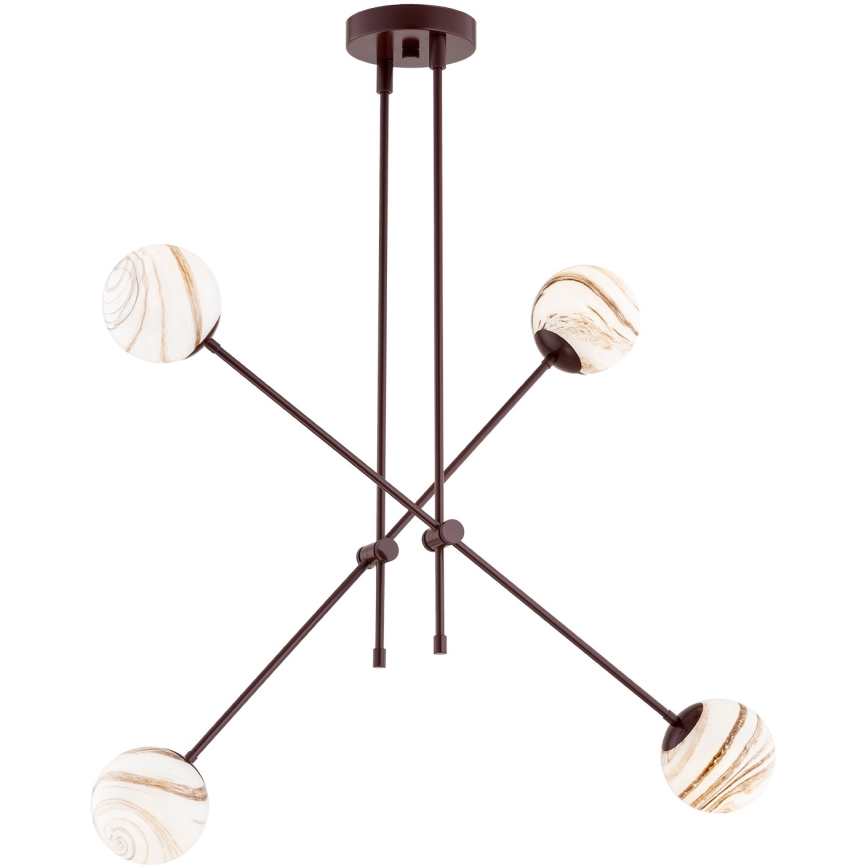 Argon 1842 - Люстра на штанзі ABSOS 4xE14/7W/230V алебастровий коричневий