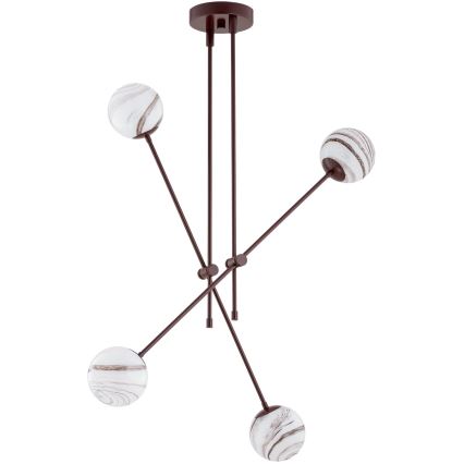 Argon 1842 - Люстра на штанзі ABSOS 4xE14/7W/230V алебастровий коричневий