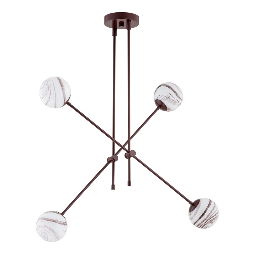 Argon 1842 - Люстра на штанзі ABSOS 4xE14/7W/230V алебастровий коричневий