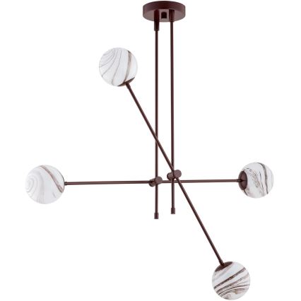 Argon 1842 - Люстра на штанзі ABSOS 4xE14/7W/230V алебастровий коричневий