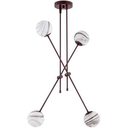 Argon 1842 - Люстра на штанзі ABSOS 4xE14/7W/230V алебастровий коричневий