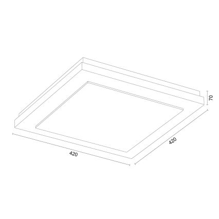 Argon 1865 - Стельовий світильник TABOR 4xE27/15W/230V 42x42 см білий