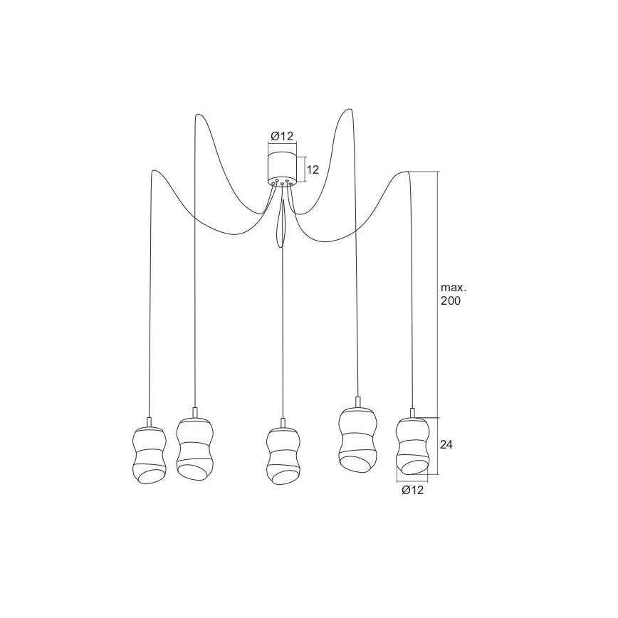 Argon 2073 - Світлодіодна підвісна люстра GARDA 5xLED/5W/230V