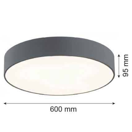 Argon 2083 - Потолочный светильник DARLING 5xE27/15W/230V диаметр 60 см серый