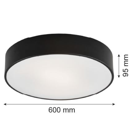 Argon 2084 - Стельовий світильник DARLING 5xE27/15W/230V діам. 60 см чорний