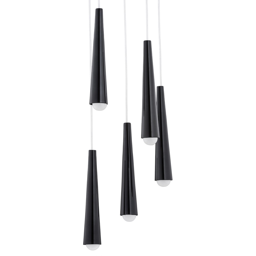 Argon 2103 - Люстра на тросе HOLLYWOOD 5xE14/7W/230V черная