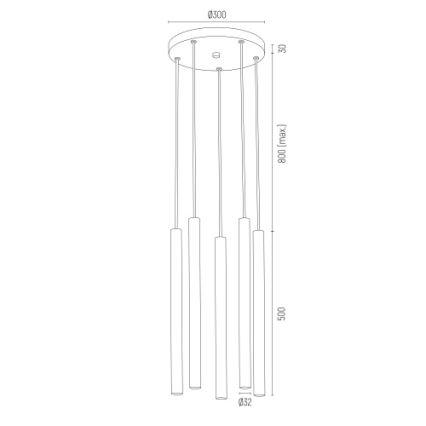 Argon 2109 - Светодиодная люстра на тросе SICILIA 5xLED/4,5W/230V