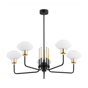 Argon 2128 - Люстра на штанге RAVELLO 5xE14/15W/230V черный/золотой