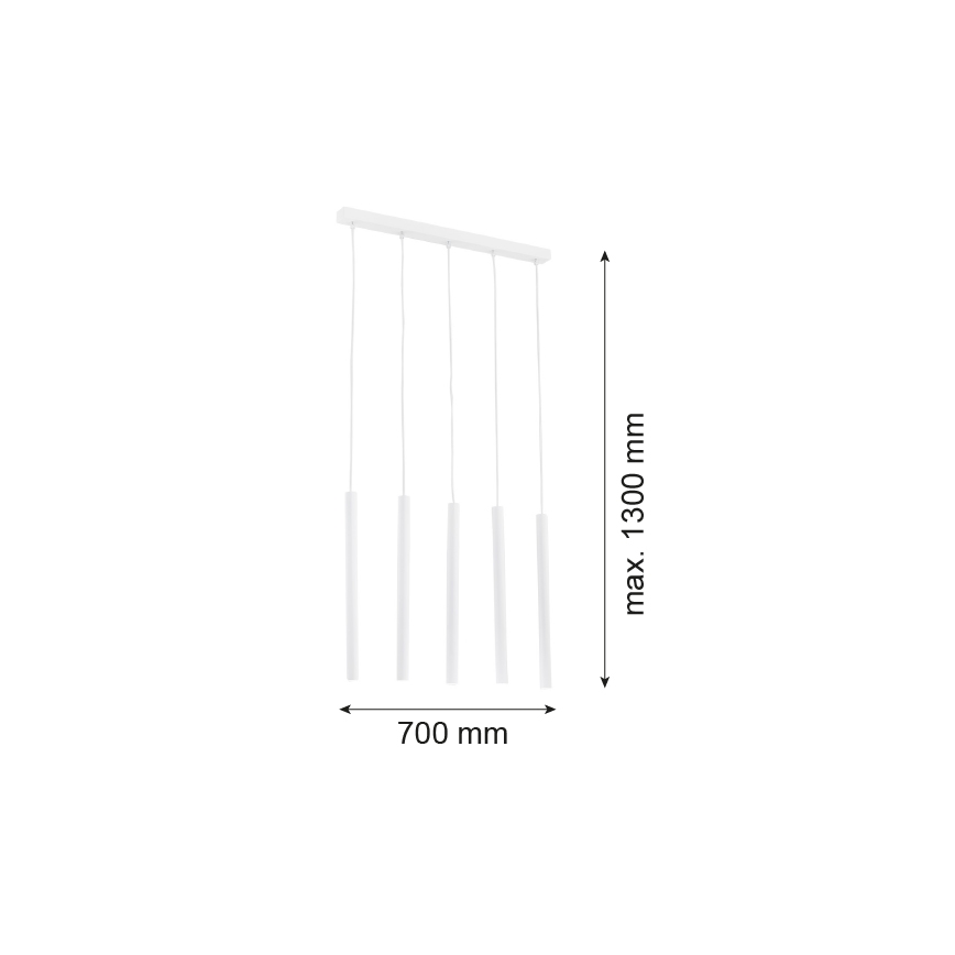 Argon 2136 - Підвісна люстра ETNA 5xG9/6W/230V білий