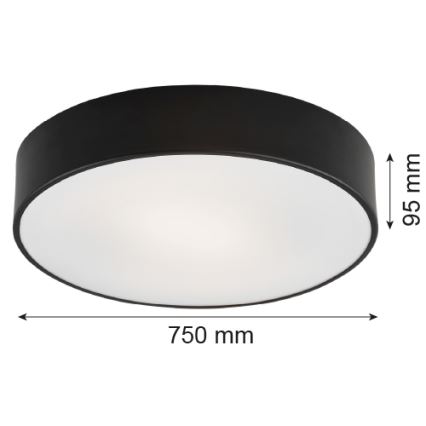 Argon 2536 - Потолочный светильник DARLING 6xE27/15W/230V диаметр 75 см черный