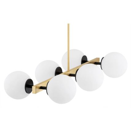 Argon 2549 - Люстра на штанге FREEMONT 6xE27/15W/230V золотая/белая/черная