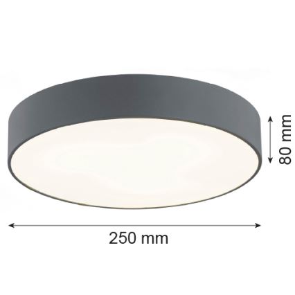 Argon 3080 - Стельовий світильник DARLING 2xE27/15W/230V діам. 25 см сірий