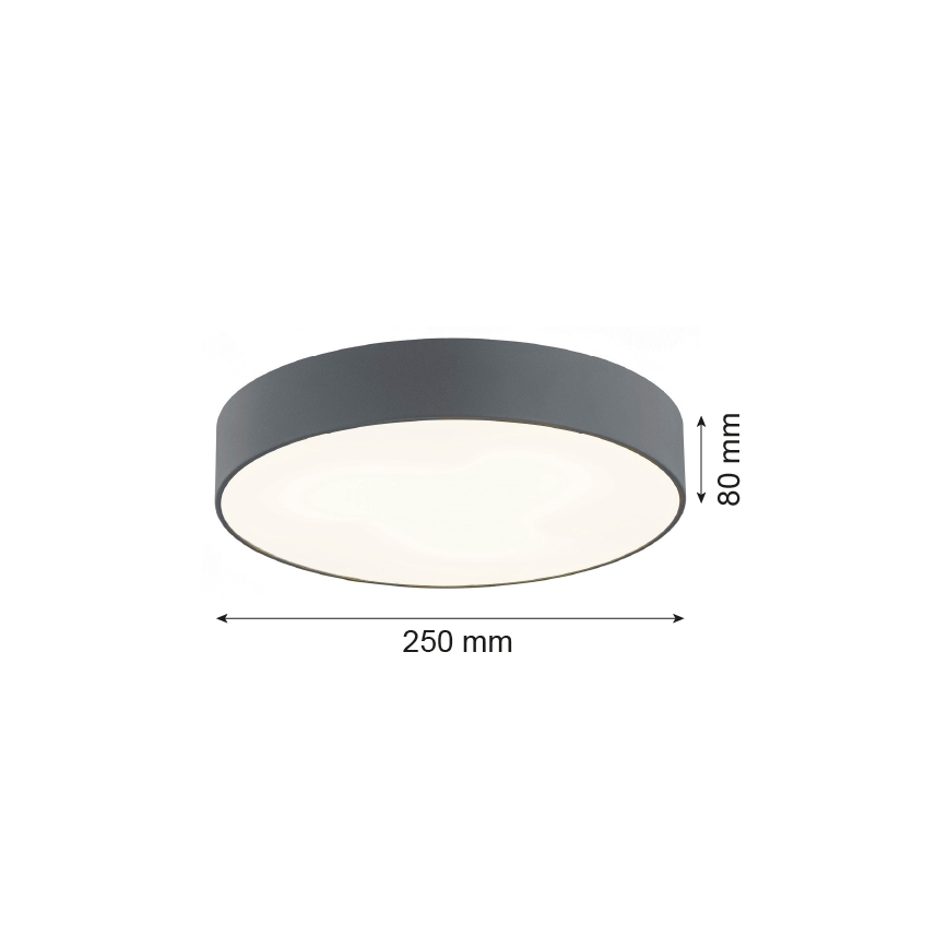 Argon 3080 - Стельовий світильник DARLING 2xE27/15W/230V діам. 25 см сірий